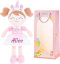 Gloveleya Personalized Doll with Embroidered Name - Pink Unicorn Custom Plush Doll for Girls Cute Plush Doll Customized Gift - Muñecas de Trapo Personalizadas para Niñas