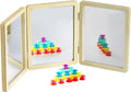 Tummy Time Mirror with 3 Panels, Montessori & Reggio-Inspired, Light Table Accessory Mirror, Multi-Angle Observation Mirror for Science Classroom in Preschool & Kindergarten (Middle Size)
