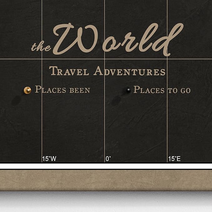 Canvas World Map with Cork Pin Board - English Lettering - Decorative Wall Decoration for All Rooms - Canvas Pictures with World Map Motif (150x100 cm, Pattern 5)