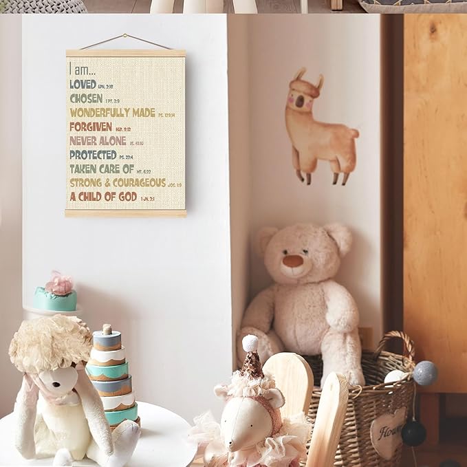 Boat Wades Christian Bible Affirmations Wooden Poster Hangers 12x16 Inch,Inspirational Gifts Poster Hanger Frame,Positive Bible Verse Boys Girls Kids Room Wall Art Decor