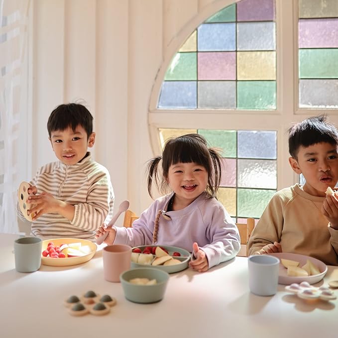 mushie Flatware Fork and Spoon Set for Toddlers | Made in Denmark (Sage)