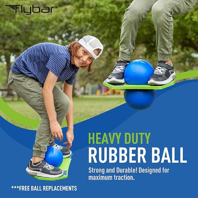 Flybar Pogo Trick Ball for Kids – Balance Bounce Board with Anti-Slip Deck – Pump Included - Indoor & Outdoor Toys for Boys and Girls Fun Way to Reduce Screen Time Supports up to 160 lbs – Ages 6+