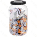 Large Clear Coin Bank Jar with Slotted Lid, One Gallon Plastic Money Tip Change Savings Jar for Coin or Raffle Ticket, Big Clear Money Tip Piggy Change Bank Box for Adults Teens