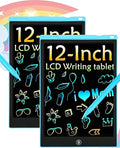 2 Pack LCD Writing Tablet, 12 inch Colorful Toddler Drawing Pad Doodle Board, Erasable Educational Toy Christmas Birthday Gift for 3 4 5 6 7 Year Old