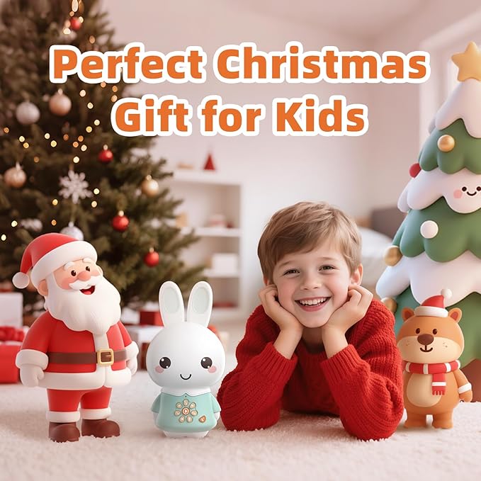 alilo Honey Bunny Pro, Kids Music Player with Night Light, Bluetooth, Recorder, Preloaded 71 Nursery Rhymes, 50 Stories, 55 Soothing Music, Storytelling Toys Gifts for Toddlers Baby Boy Girl, Green