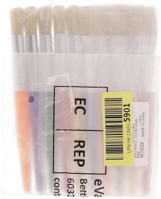 Anezus Large Chubby Paint Brushes Round and Flat Preschool Paint Brushes for Washable Paint Acrylic Paint For Toddler , 10Pcs