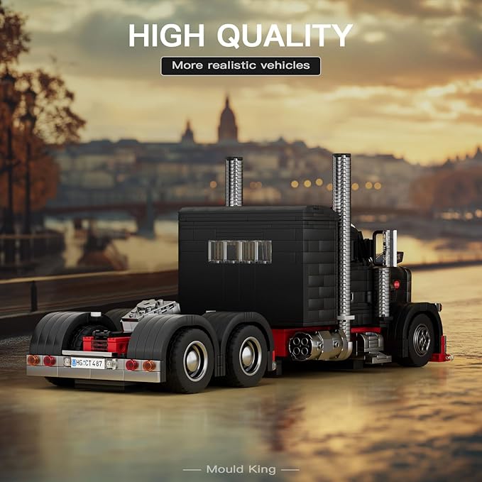 Mould King Semi Truck Toys Building Sets, Collectible Trucks Vehicle Trailer Model Build and Display, 10037 STEM Project Blocks Kits Decor for Adults and Aged 14+ (1797 Pieces)