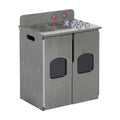 ECR4Kids Play Kitchen Stove, Wooden Playset, Grey Wash