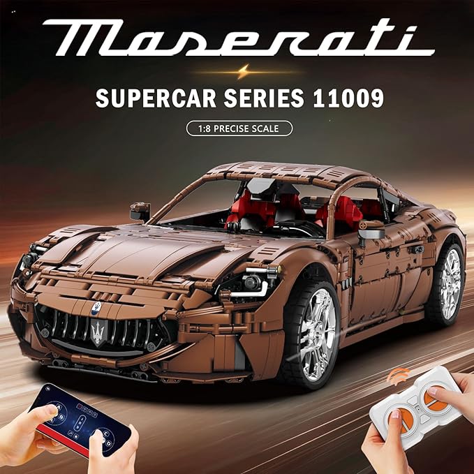Reobrix Sports Car Building Blocks Set for Adults, Remote Control 1:8 Racing Car Vehicle Toy Model Building Kit for Kids, 11009, Creative Gifts for Boys Girls Adults 14+ (5480PCS)