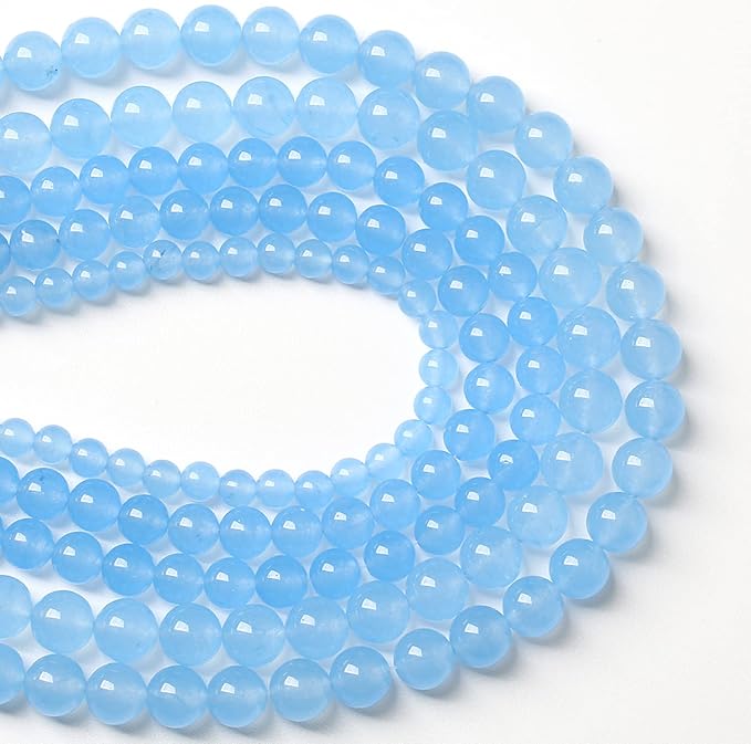 4MM 86PCS Blue Aquamarine Chalcedony Spacer Loose Beads for Jewelry Making DIY Bracelet Necklace
