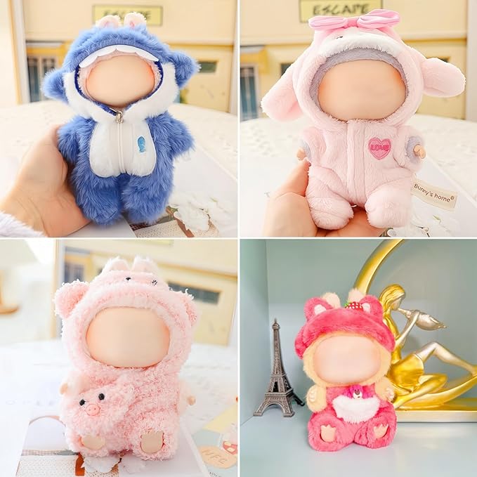 17cm Doll Clothes Set, Overalls Set for 6.7inch Doll Suit, Faking Animal Style Outfit Jumpsuit, Cute Fashion Dress Up Clothes Accessories for 1st/2nd/3rd Gen Dolls (Shark)