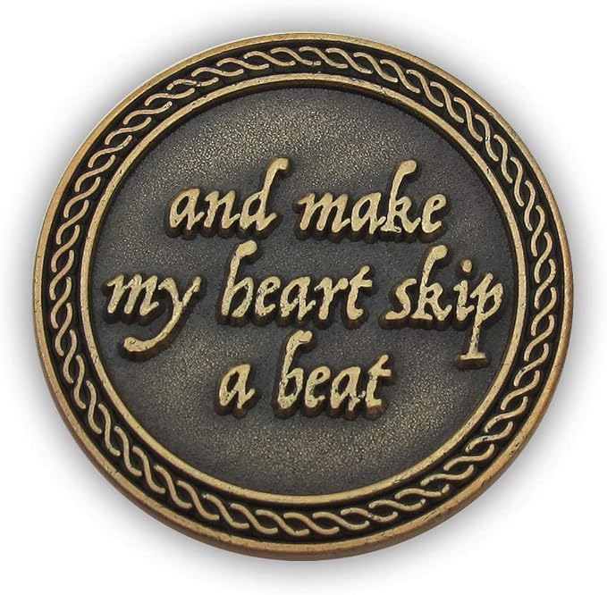 Bulk Set of 3 Romantic Love Expression Coins, You Rock My World, & Make My Heart Skip a Beat, Anniversary Pocket Tokens for Date Night, Love Gift for Men & Women, from Him or Her