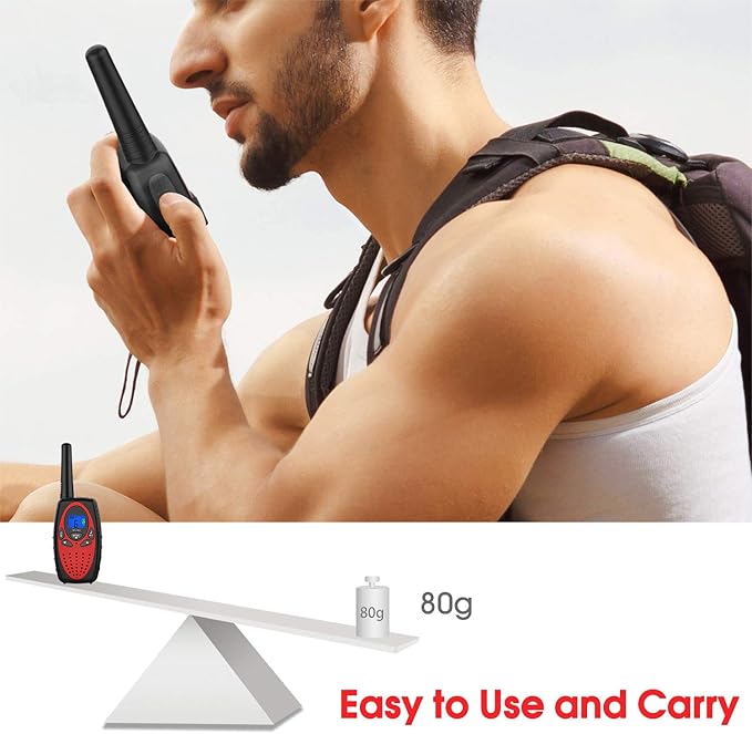 Walkie Talkies Long Range, M880 FRS Two Way Radio for Adults with Mic LCD Screen/Resistance Wakie-Talkies with Noise Cancelling for Men Women Outdoor Adventures Cruise Ship (Red and Violet)