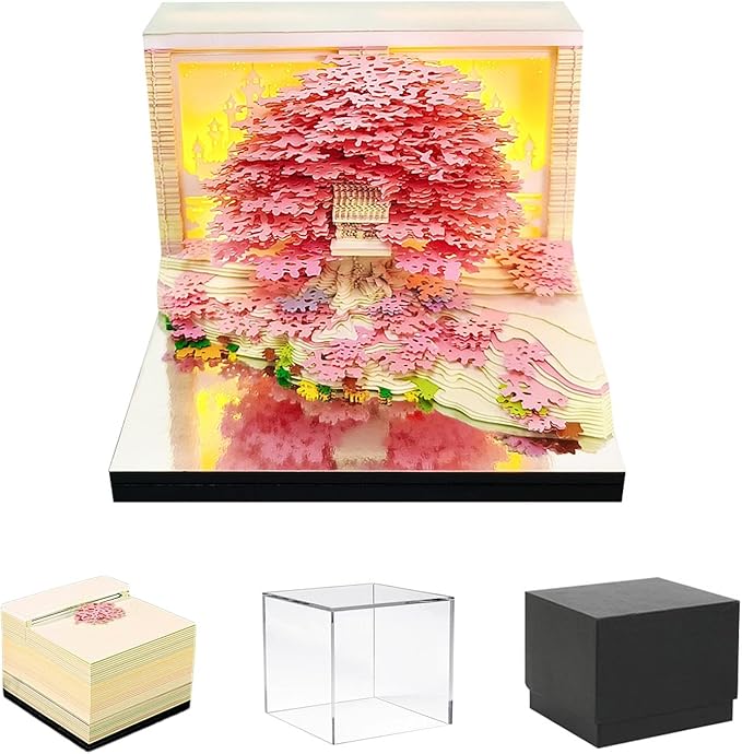 3d Calendar 2026,The Combination Of Paper Carved Lights And Artistic Creativity,Flower Sea Treehouse 3d Calendar,Suitable For Note Taking,Decorative Ornaments,Holiday Gifts