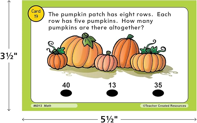 Teacher Created Resources Power Pen Learning Cards: Math (Gr. 3), 5.5", x 3.5", Multicolor