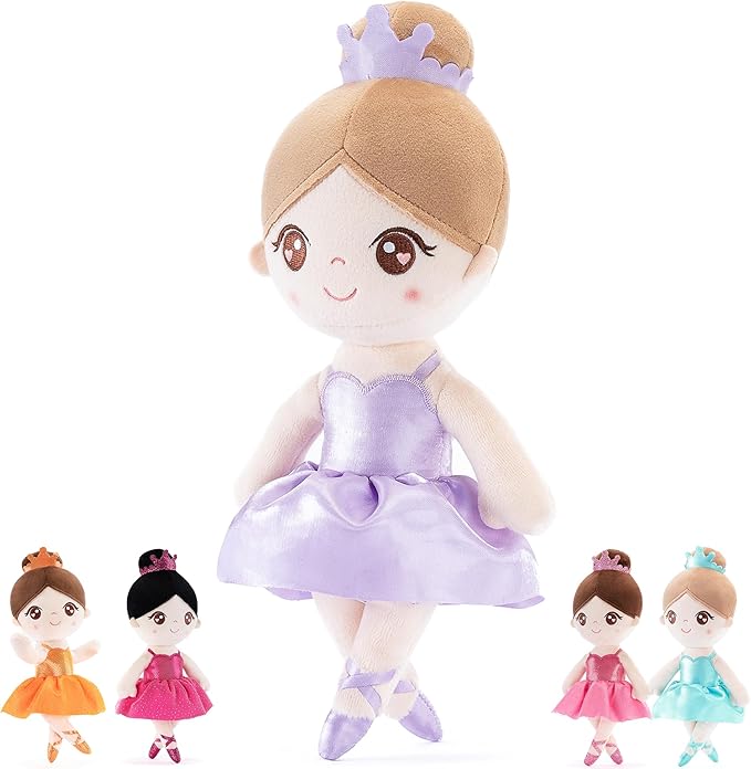 Gloveleya Baby Girl Gifts Dolls Soft Plush Toy Ballet Girl Doll Pale Purple 14 Inches with Gift Box…