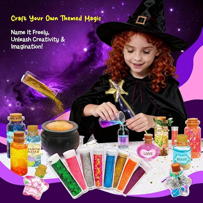 Fairy Unicorn Magic Potion Kits for Girls - 22PCS Bottles Kids Potion Making Kit, Mystery Magic Mix Kit for Kids Age 6-8&8-12, Creative Craft Toy for Christmas Halloween Birthday Party