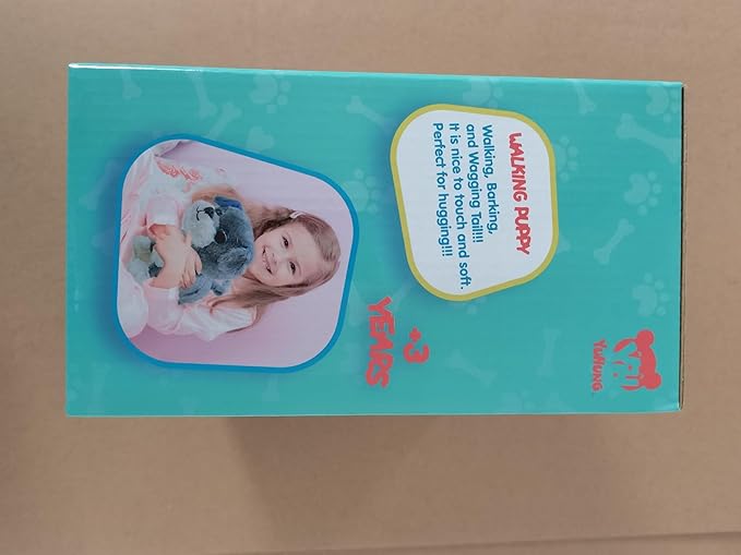 YH YUHUNG Walking and Barking Toy Dog with Remote Control Leash Puppy Interactive Stuffed Animated Dog Toys for Kids Gift(Black)
