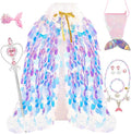Princess Dress Up Toys,Princess Dress up Clothes Rainbow Cape Kit for Little Girls 3-8 Years Old,9PCS Gift Set Princess Costume Dress for Birthday Christmas Halloween Present