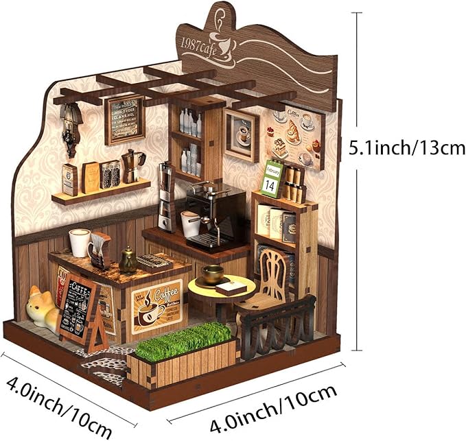 Book Nook Kit for Adults, 3D Wooden Miniature DIY House Craft Kit Book Nook Decor Bookshelf Insert Diorama Birthday Gift