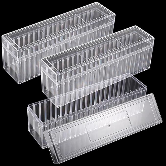 Plastic Coin Storage Box, 3 Packs Coin Holder Organizer Boxes with 20 Slots, Plastic Storage Cases Set for 60 Slabs, Compatible with PCGS NGC PMGab Holders(Include Boxes Only)