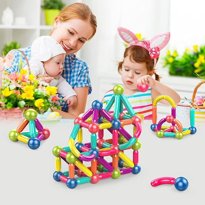 Learning Boys Girls Toys Age 4-5,Magnetic Blocks Magnet Toys for Toddlers 1-3,Magnetic Balls and Rods Set Educational Magnet Building Blocks,Kids Toys for 3+ Year Old Gifts(25pcs)