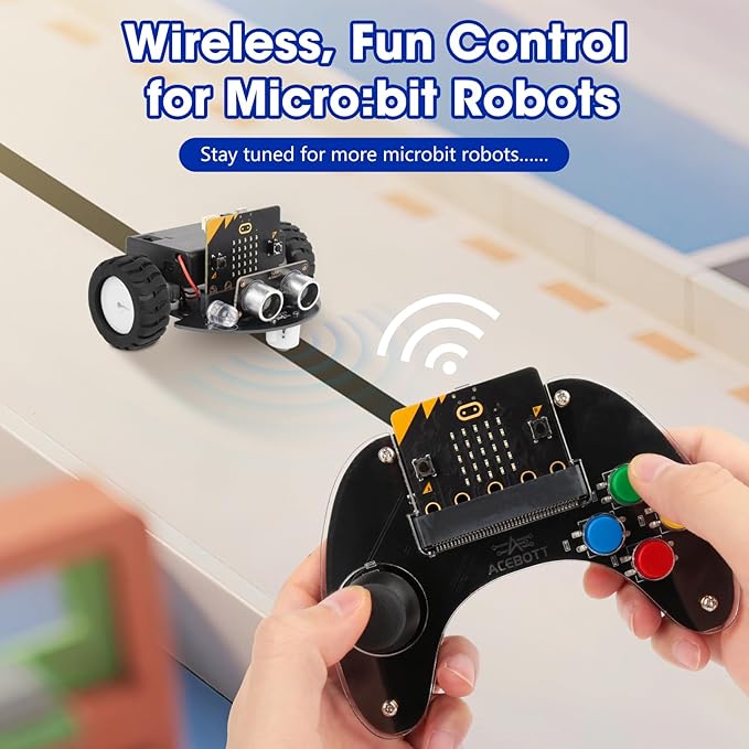 ACEBOTT Wireless Controller for Micro:bit Kit, STEM Kit Coding Robot kit Compatible With Makecode, Remote Control for Programming Learning, Gifts for Kids and Teens(Not included Micro:Bit)