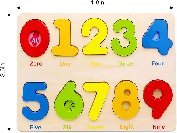You&Xi Toddler Puzzles for Kids Age 3-4 Years Old-Wooden Number Preschool Puzzles