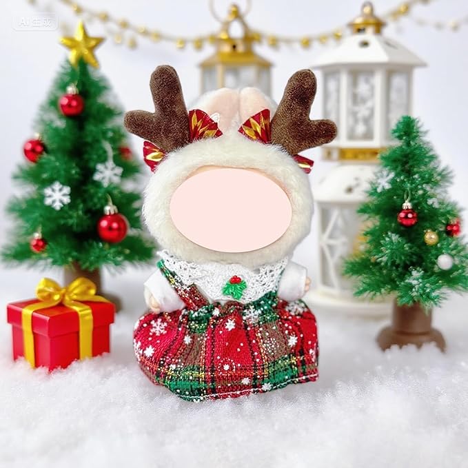 2PC Clothes for 17cm Dolls(NO Doll) Outfit for LA with Accessories Suit Cute for 17cm Dolls Stylish Dress Up Set for BU Christmas Set