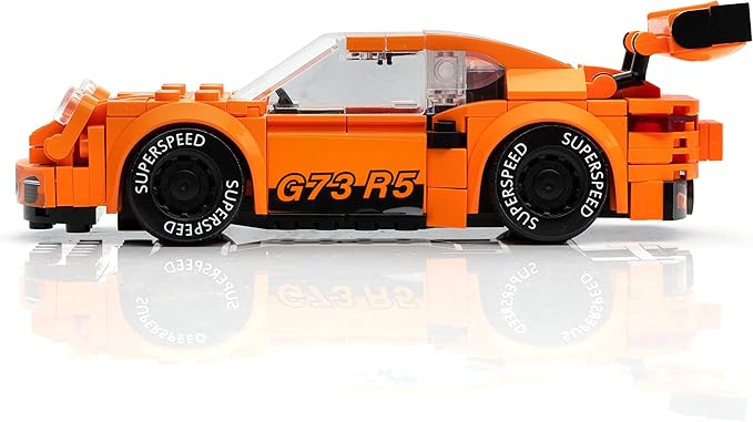 Block Builder 911 Racing Car Building Block Set (230 Pieces). Racing Car Building Blocks for Kids and Adults