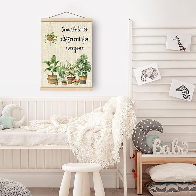 Boat Wades Mental Health Poster Hanger Frame For Therapy Counseling Office,Motivational Inspirational Wooden Poster Hangers 12x16 Inch,Positive Affirmations Classroom Nursery Wall Art Decor