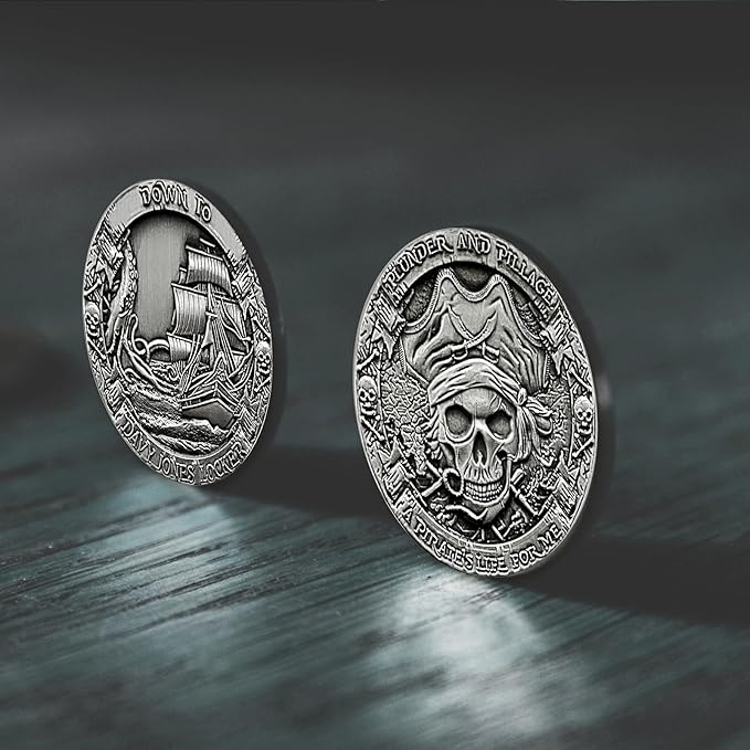 CHURYUML Davy Jones Coin A Pirates Life Down to Davy Jones Locker Pirate Enthusiasts Collectible Pirate Themed Party Gifts