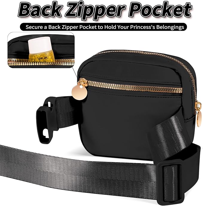 Gifts for Girls Teens Kids - Mini Belt Bag Crossbody Bag - Birthday Gifts for Daughter Sister Her,Teen Girl Essentials,Travel Essentials,Cute Teen Trendy Stuff - Black,S