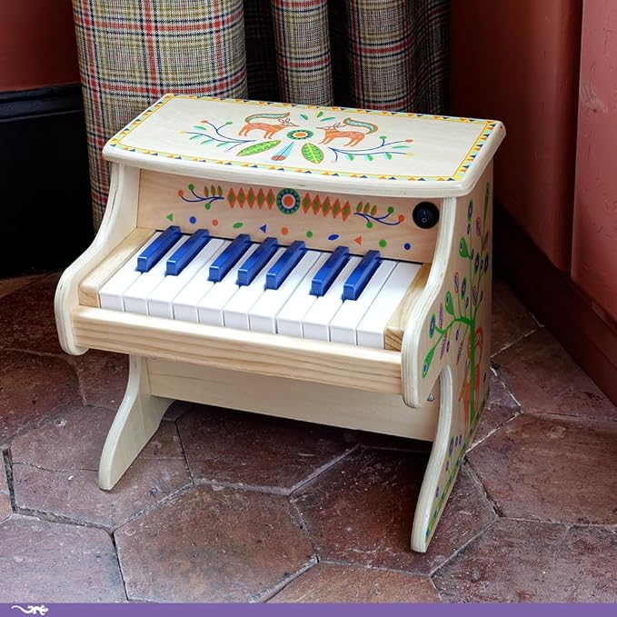 DJECO - Animambo Electric Piano 18 Keys - Playing Music for Children - Enhances Motor Skills - Develops Coordination, Dexterity, and Rhythm - Fosters Creativity, Adorable Design - Kids Ages 3+