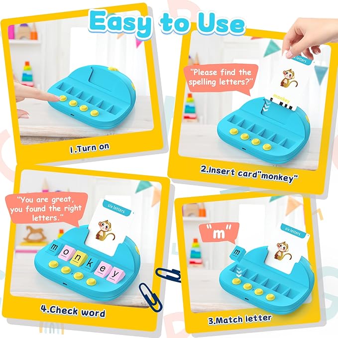 HOMESTEC Phonics Flash Cards for Toddlers, Matching Letter Game Learning Toys for Kid, Autism Speech Therapy Materials 322 Sight Words,Boy Girl Birthday