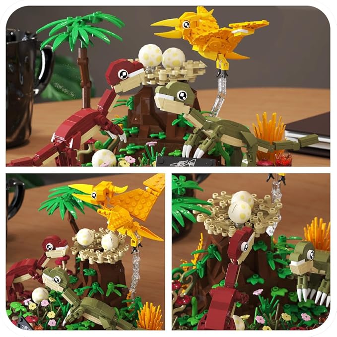Dinosaur World Building Set- Compatible with Lego Sets for Boys 8-14, Jurassic Volcano Era Building, Birthday Gift Set for Boys & Girl (536 Pcs)