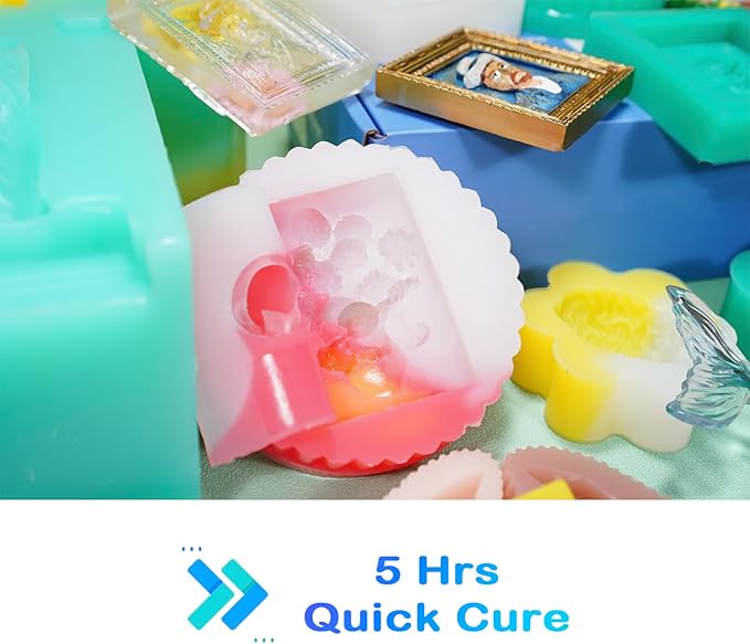 BBDINO Silicone Mold Making Kit - Translucent 20A - Platinum Grade Liquid Molds Making Silicon 2 Gallons 1:1 by Volume - Ideal for Resin/Silicone/Soap Molds Casting