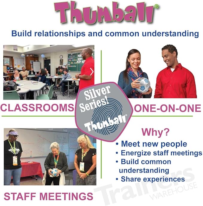 Trainers Warehouse 6" Thumball Collection, 32 Prompts for Conversation, Team Building, Relationship and Training