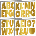Bemeol Letter Stickers 378 Pcs Bulletin Board Letters for Classroom 4 Inch Alphabet Cutout Letters for Poster Board Display Home Classroom School Decor(Gold)