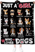 Puppy Blanket Gift for Lover, Dog Gifts for Women, Christmas Birthday Gift for Her Daughter, Just a Girl Who Loves Dogs, 50 * 60" Soft Warm for Sofa Bed Blankets