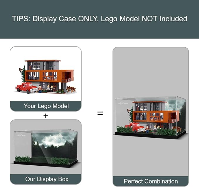 Acrylic Display Case for Lego Twilight The Cullen House (ONLY Box, NOT Model) Clear Dustproof Display Box Compatible with Lego 21354 Building Set
