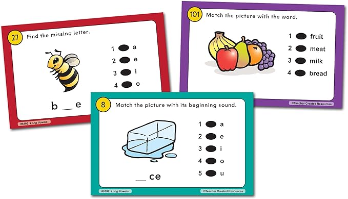 Teacher Created Resources Power Pen Learning Cards: Long Vowels, Model:6102