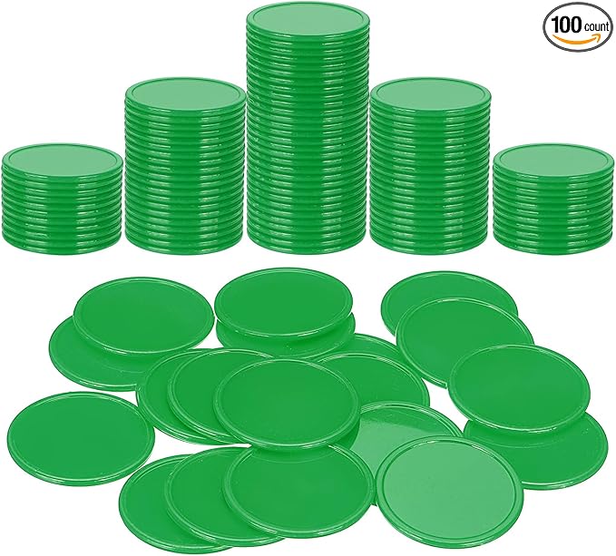 uxcell Plastic Poker Chips, Learning Counters Counting Counters Disks Markers Opaque Game Tokens for Game Play Math Counting