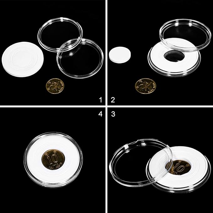 FRIMOONY 2 Pack 41mm Coin Capsules, with Foam Gasket and Plastic Storage Box, for Coin Collection