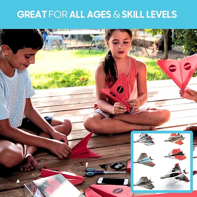 POWERUP 2.0 Paper Airplane Conversion Kit | Electric Motor for DIY Paper Planes | Fly Longer and Farther | Perfect for Kids & Adults | Ready to Use Aeroplane Engine Kits | 2.0 Multicolor
