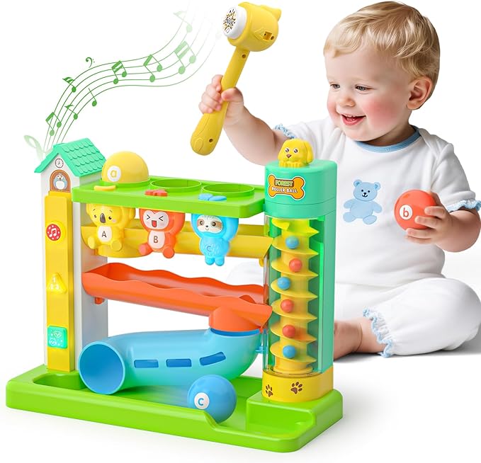 Pound A Ball Musical Toy for 1-2 Year Old Boy Girl Gifts, Interactive Learning Toy for Baby 6-12 Months, Early Development Toy for Toddlers 12-18 Months, 1st Birthday Present for One Year Old