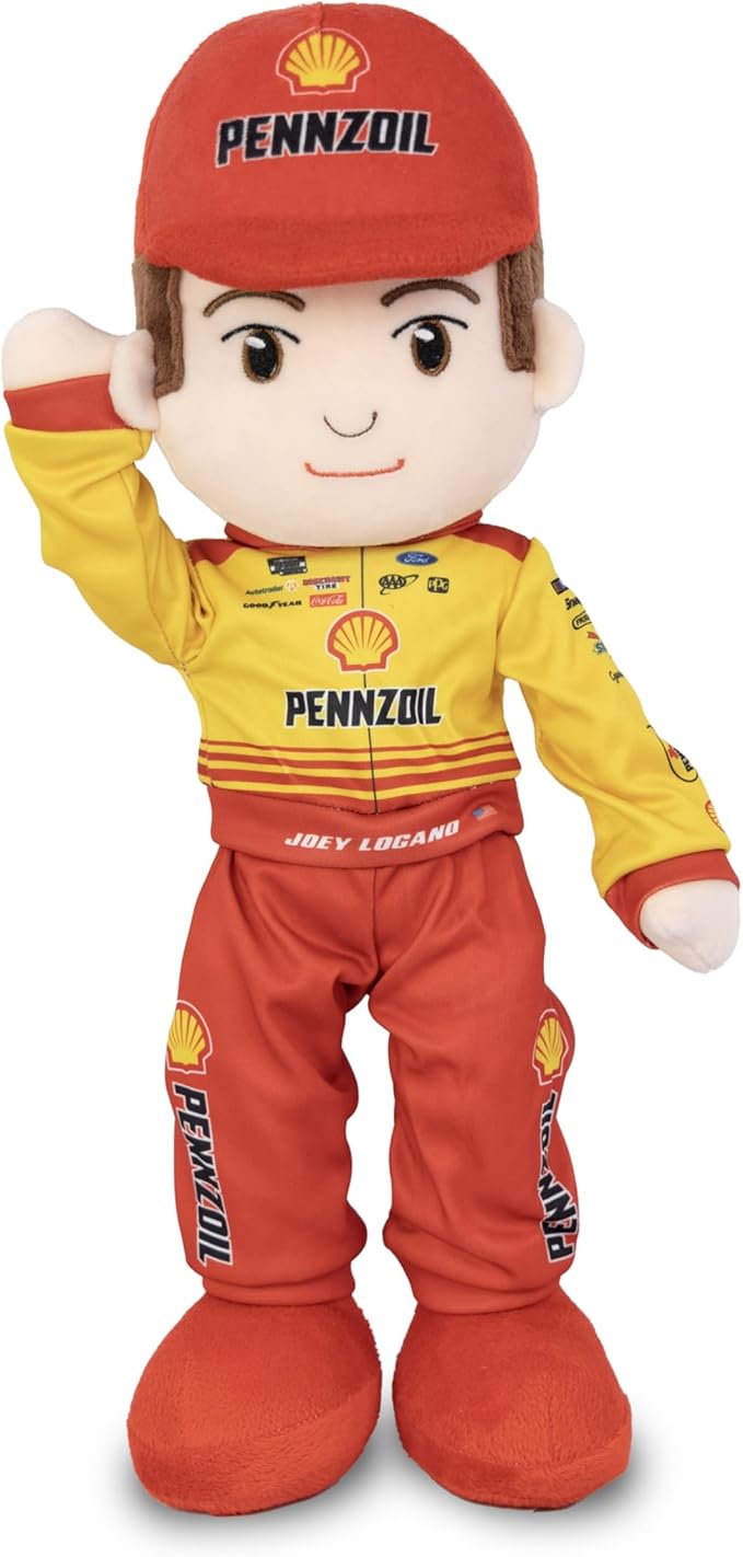 Playtime by Eimmie NASCAR-Themed Soft Baby Doll, 14-Inch Plush Racing Rag Doll for Kids, Team Penske Joey Logano Plush Figure, Fabric Stuffed Toy for All Ages