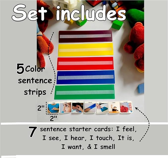 Smile4autism Large 2.5x10 ¼” Tools Perfect to Keep Your Loose Visual Picture Cards Organized. Autism, ABA, ADHD, Language & Apraxia Aspergers