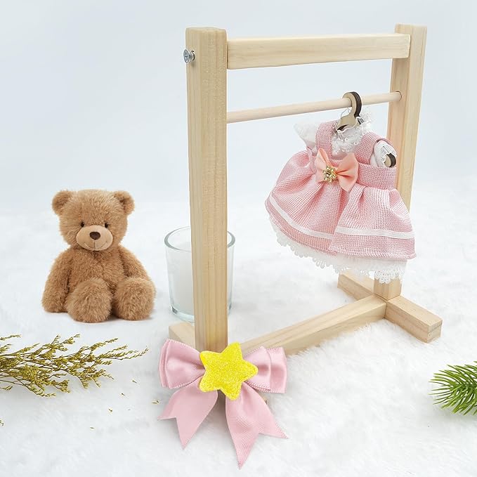 17cm Doll Clothes Set-Adorable Outfits for Dolls-Stylish Accessaries Clothes Dress-Up-Replaceable Clothing Collections, Includes Hat, Top, Skirt(Pink-Style A)