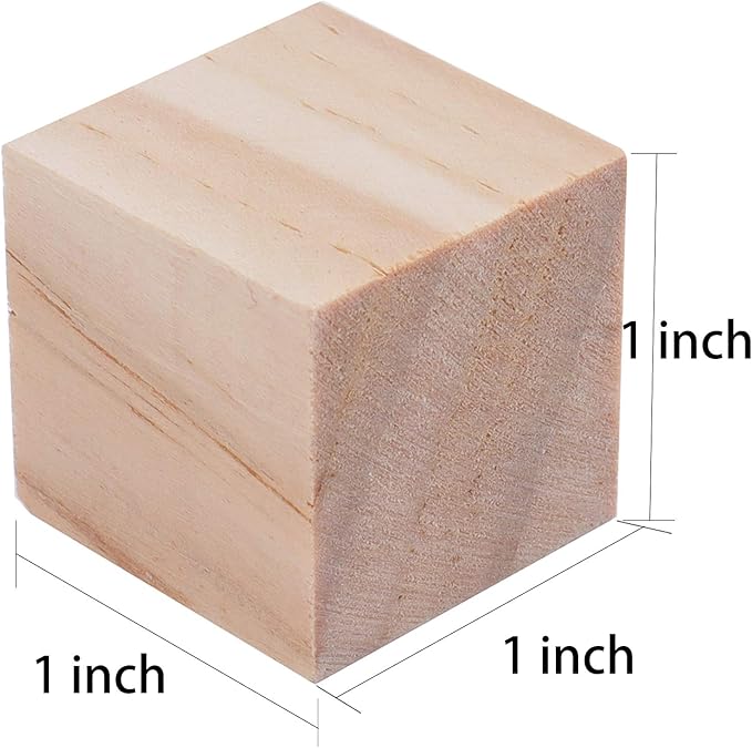 Tosnail 150 Pack 1 Inch Unfinished Wooden Cubes, Blank Wooden Blocks for Crafts Making